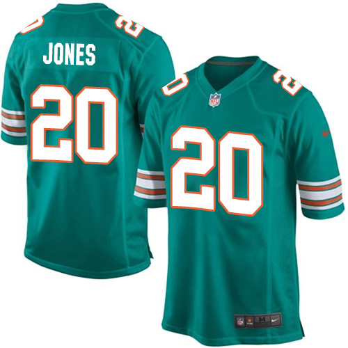 Men's Game Reshad Jones Nike Jersey Aqua Green Alternate - #20 NFL Miami Dolphins